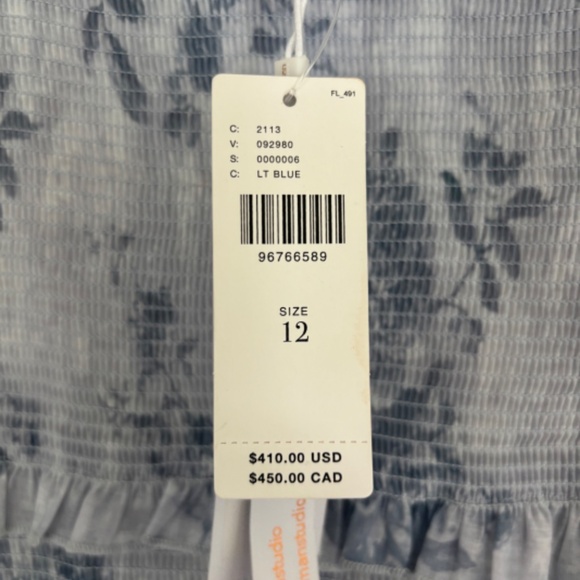 V Chapman Geranium Dress Light Blue 12 NWT - Picture 7 of 11